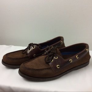 SPERRY Topsider Brown Nubuck Leather Men's Sz 9M